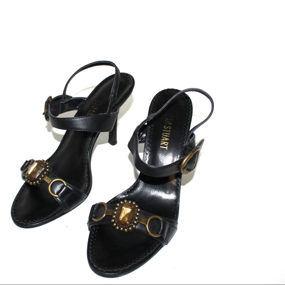 Colin Stewart Brass Jewel Black Sandal